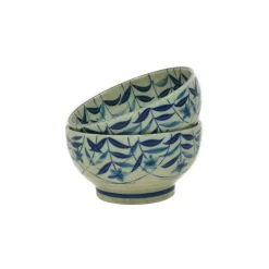 Kiji Stoneware & Ceramics Kikyo Flower Ramen Bowl, 17cm dia x 9cm Hot
