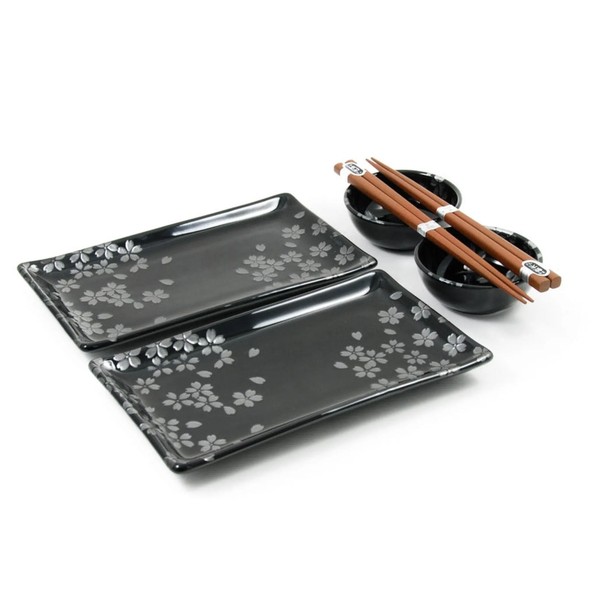 Kiji Stoneware & Ceramics Kuro Hana Sushi Serving Set Best