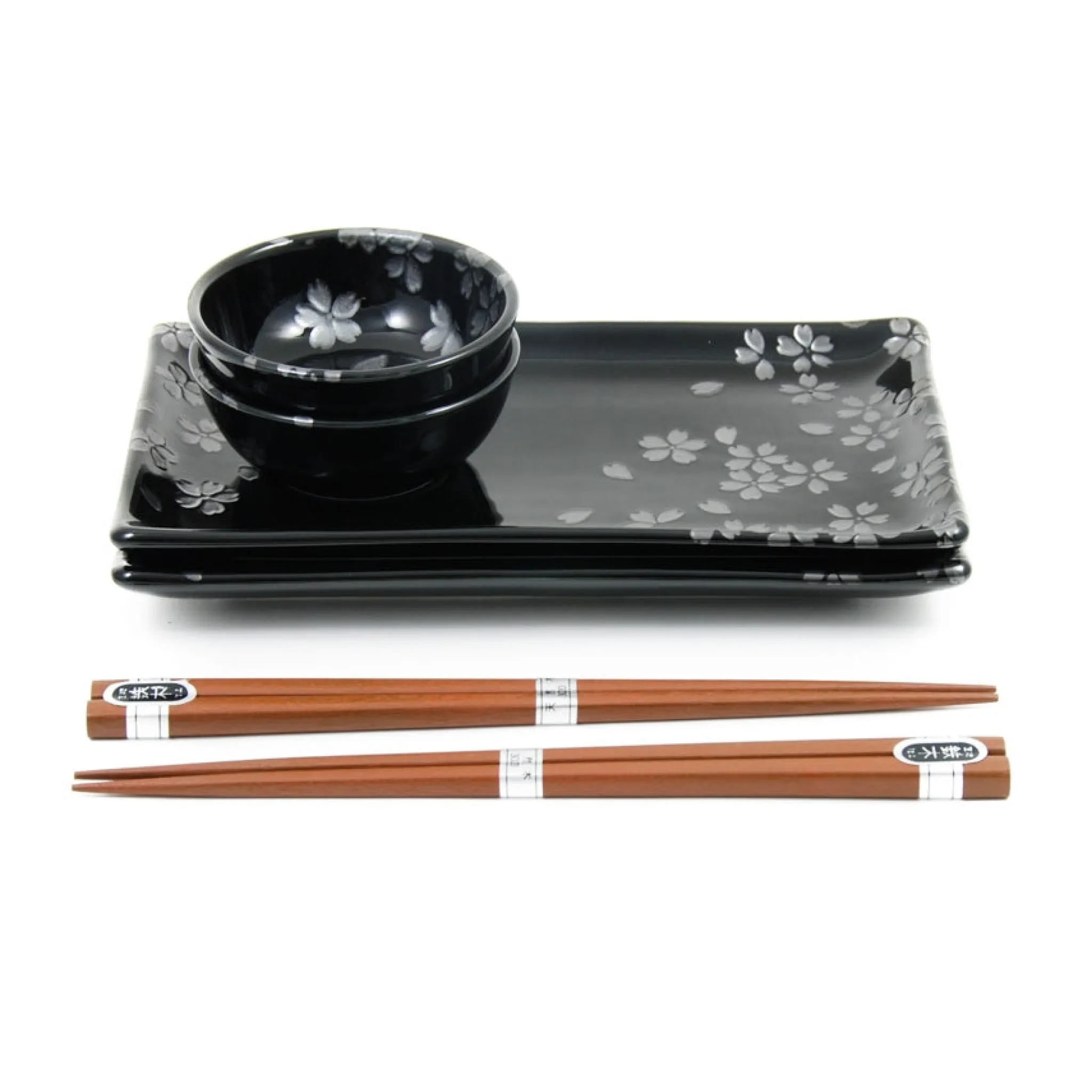 Kiji Stoneware & Ceramics Kuro Hana Sushi Serving Set Best