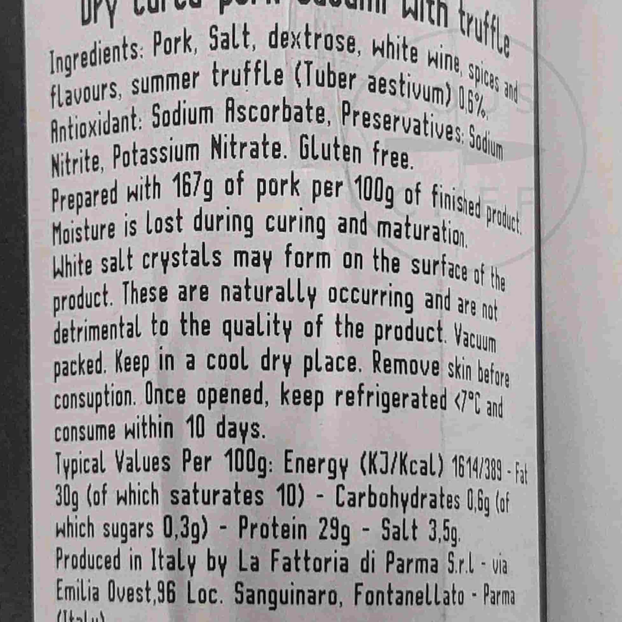 La Fattoria Di Parma Strolghino Salami with Truffles, 140g Online