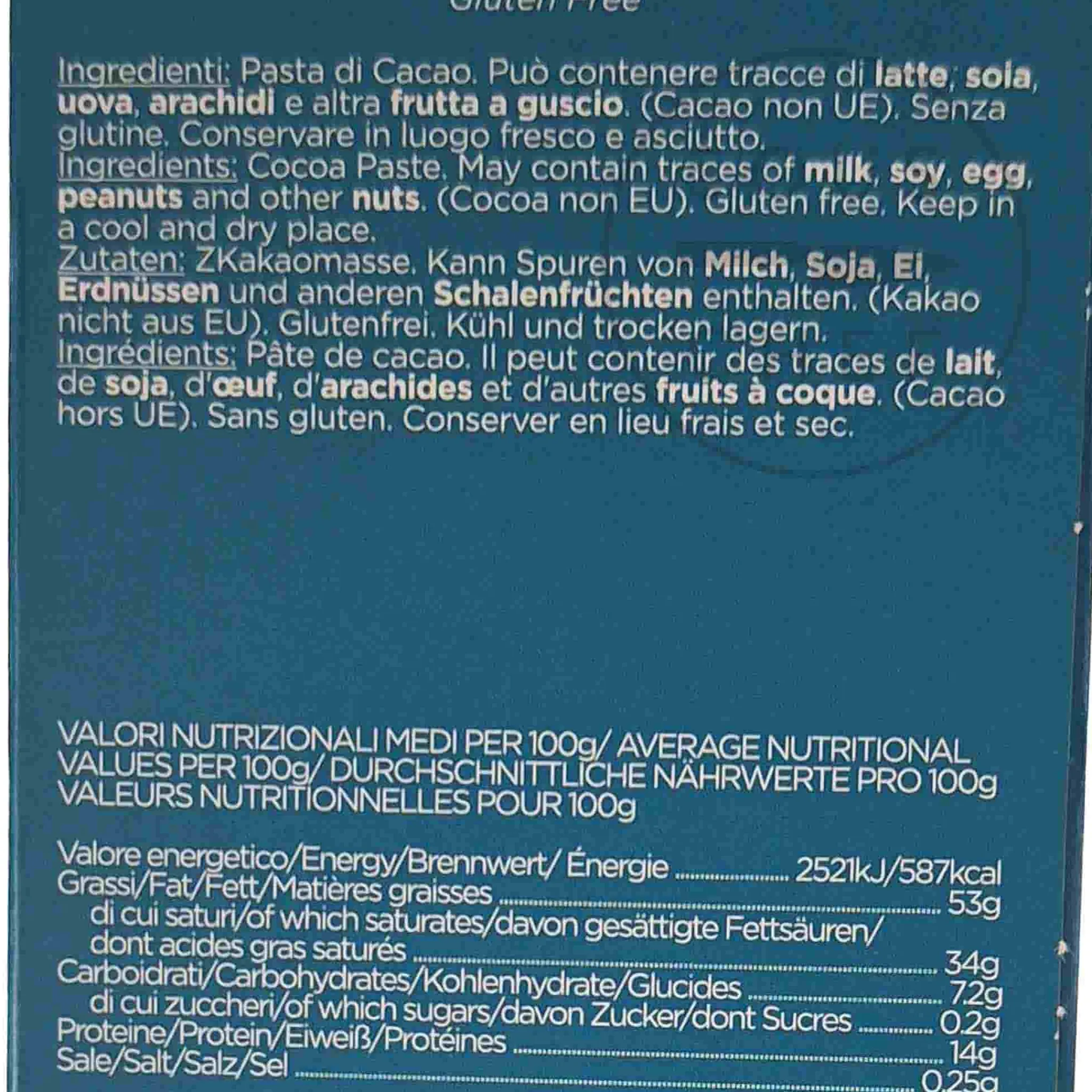 La Perla di Torino 100% Cocoa Chocolate Bar, 50g Clearance