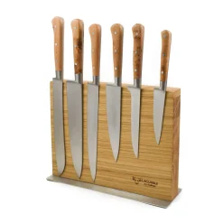 Laguiole en Aubrac Classic Knife Block of 6 Kitchen Knives, Juniper Discount