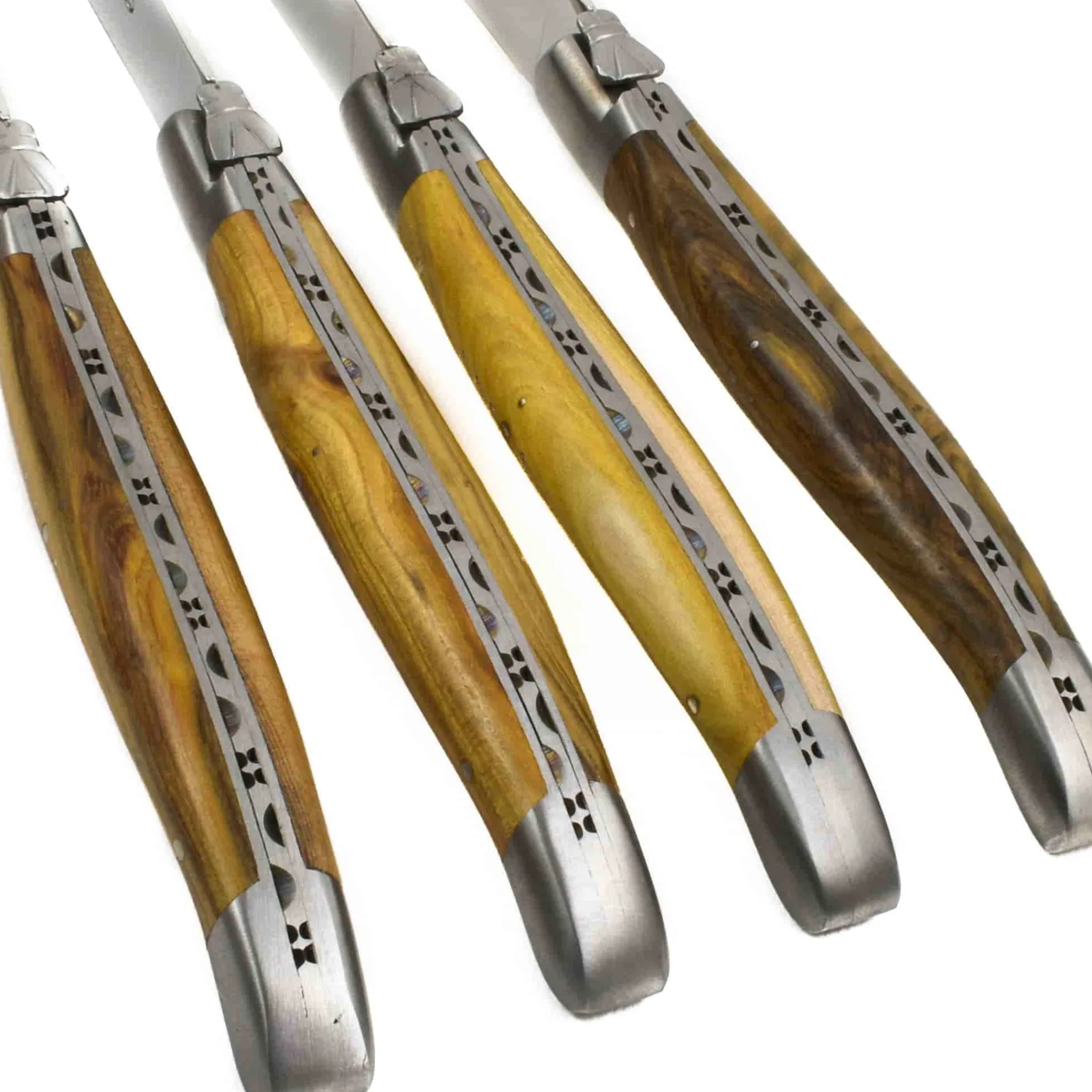 Laguiole en Aubrac Set of 4 Full Handle Steak Knives, Pistachio Wood Best