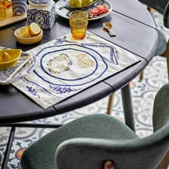 Bloomingville Lemon Embroidered Place Mat, 48cm New