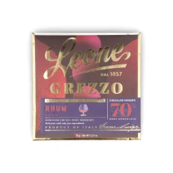 Leone Raw Unrefined 70% Rum Dark Chocolate Bar, 70g Clearance