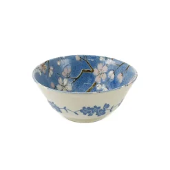 Kiji Stoneware & Ceramics Light Blue Sakura Blossom Noodle Bowl, 15.5cm New