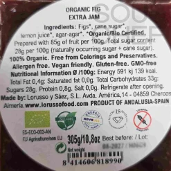 LoRUSSo Organic Artisanal Fig Jam, 305g New