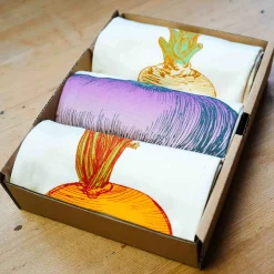 Lottie Day Gift Box Set of 3 Mixed Veg Tea Towel Clearance