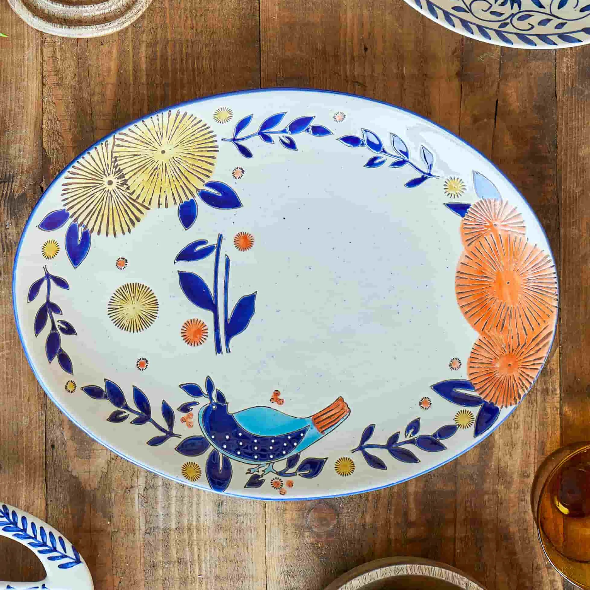 Bloomingville Lynna Floral Serving Plate, 34cm Sale