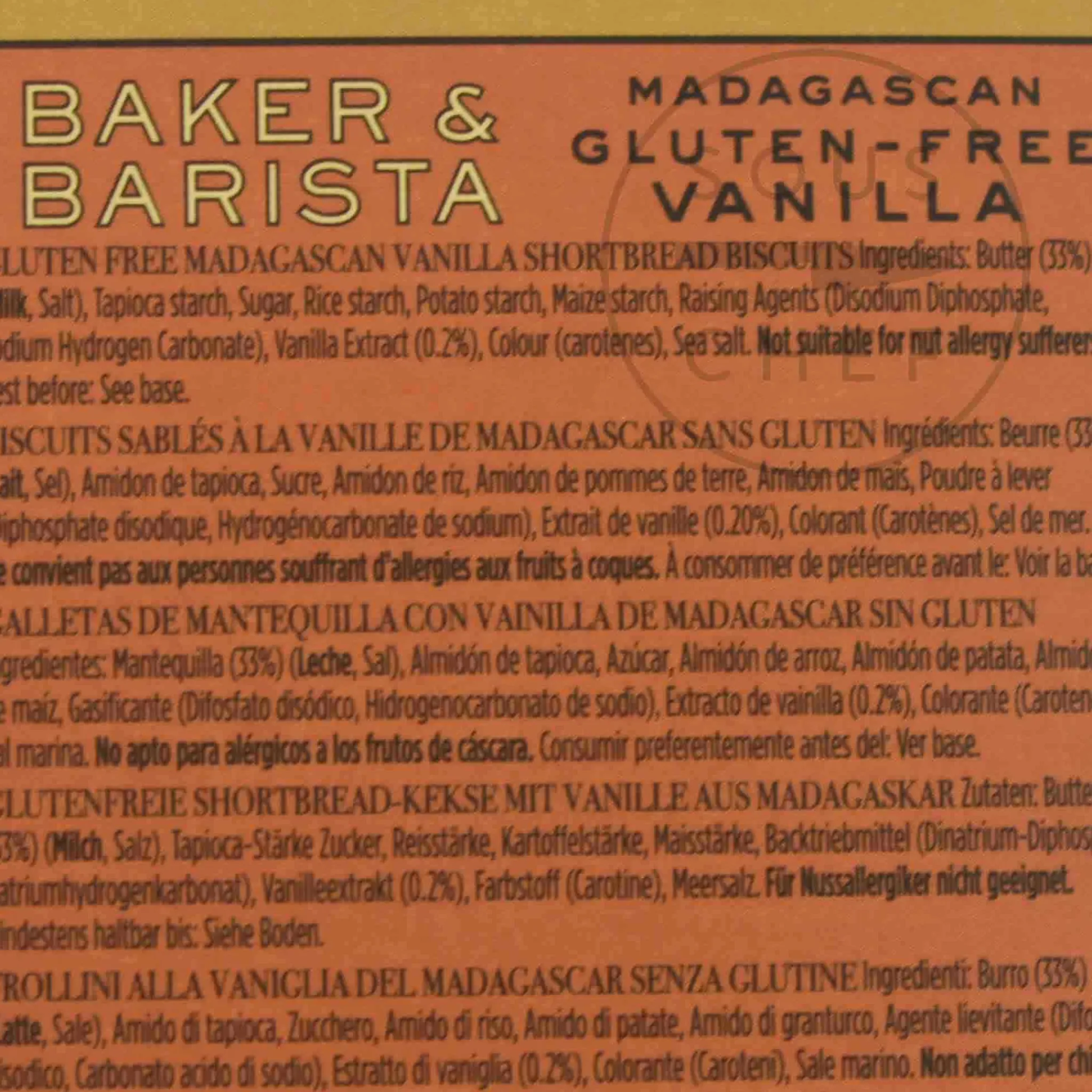 Baker & Barista Madagascan Gluten Free Vanilla Biscuits, 120g Clearance