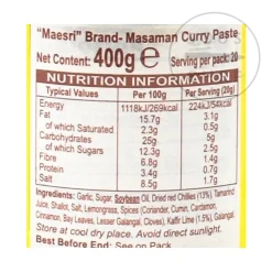 Mae Sri Thai Masaman Curry Paste, 400g Online