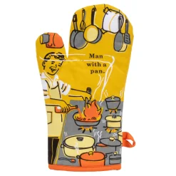 Blue Q Man with a Pan Double Sided Oven Mitt