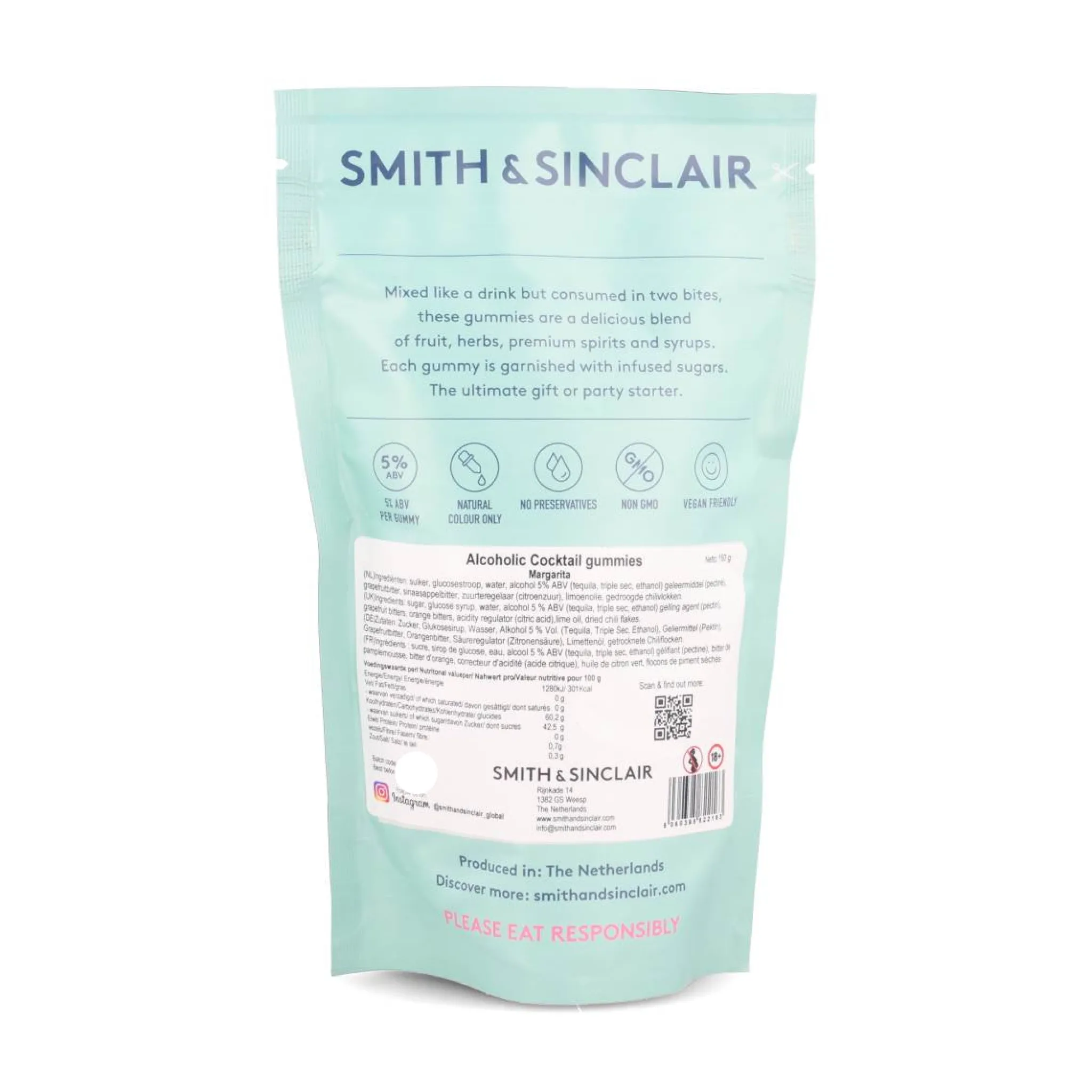 Smith & Sinclair Margarita 5V Alcoholic Cocktail Jelly Sweets, 160g Best