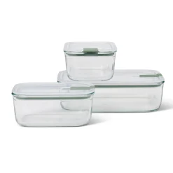 Mepal Easyclip 3 Piece Set Glass Food Storage Container, Nordic Sage Discount