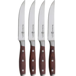 Messermeister Avanta Pakkawood 4 Piece Steak Knife Set, Brown Best