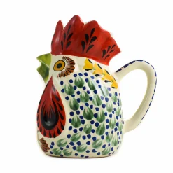 Gorky Pottery Mexican Hand Painted Blue Rooster Pitcher Sale