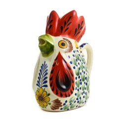 Gorky Pottery Mexican Hand Painted Blue Rooster Pitcher Sale