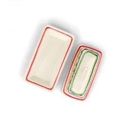 Gorky Pottery Mexican Hand Painted Butter Dish, 18.5x10cm Hot
