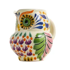 Gorky Pottery Mexican Hand Painted Orange Owl Milk Jug Outlet