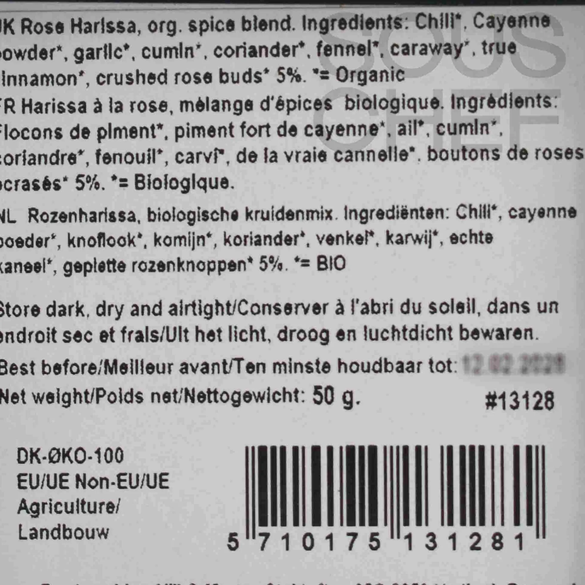 Mill & Mortar Organic Rose Harissa Spice Blend, 50g Hot