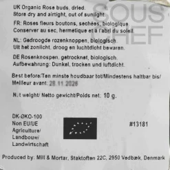Mill & Mortar Organic Rose Buds, 10g New