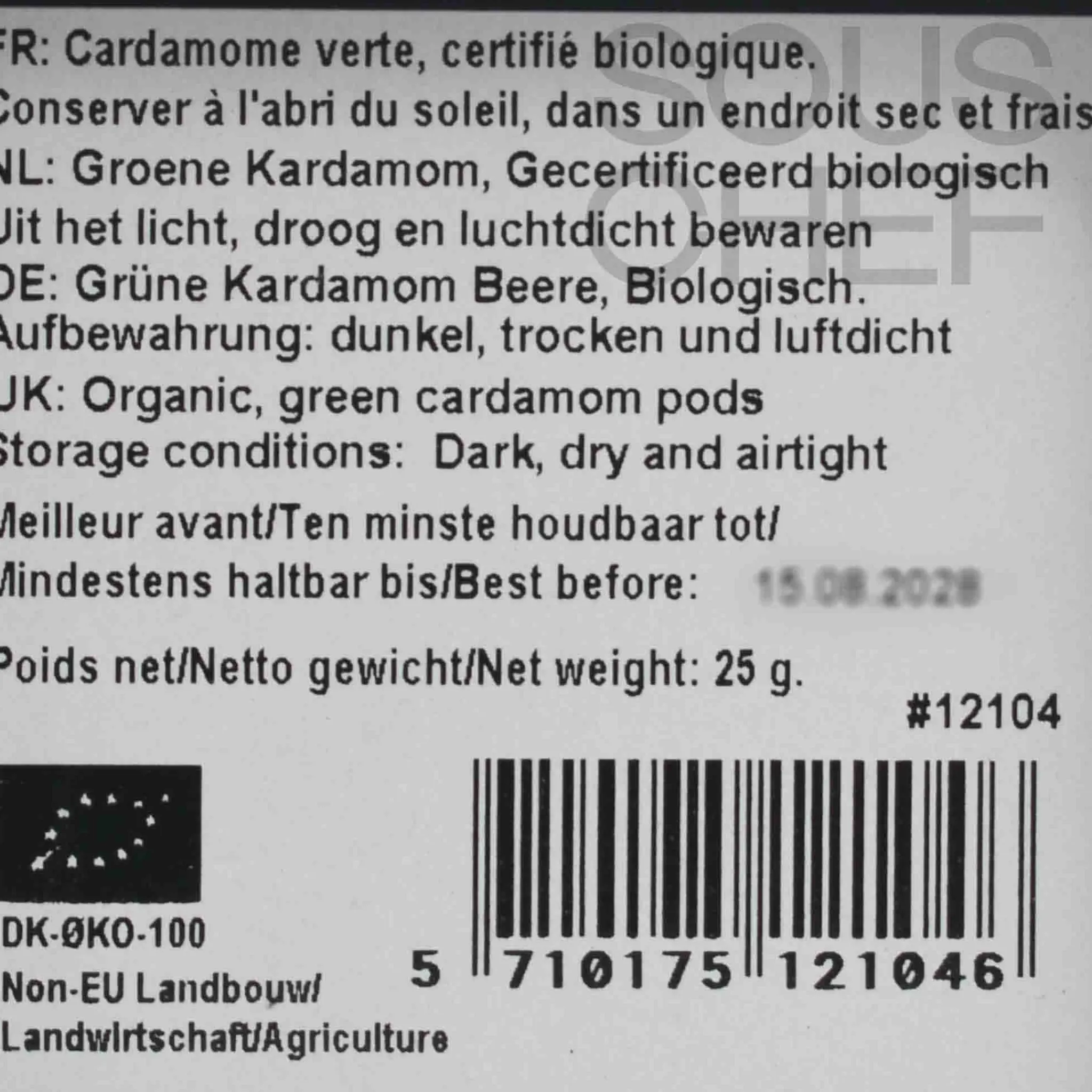 Mill & Mortar Organic Whole Green Cardamom, 25g Clearance