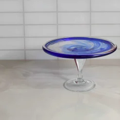 Alessandro Coppola Murano Glass Blue Cake Stand, 25cm Online