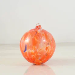 Alessandro Coppola Murano Glass Decorative Sphere Ornament, Orange Best