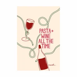 Neesh Home Pasta and Wine Tea Towel Best