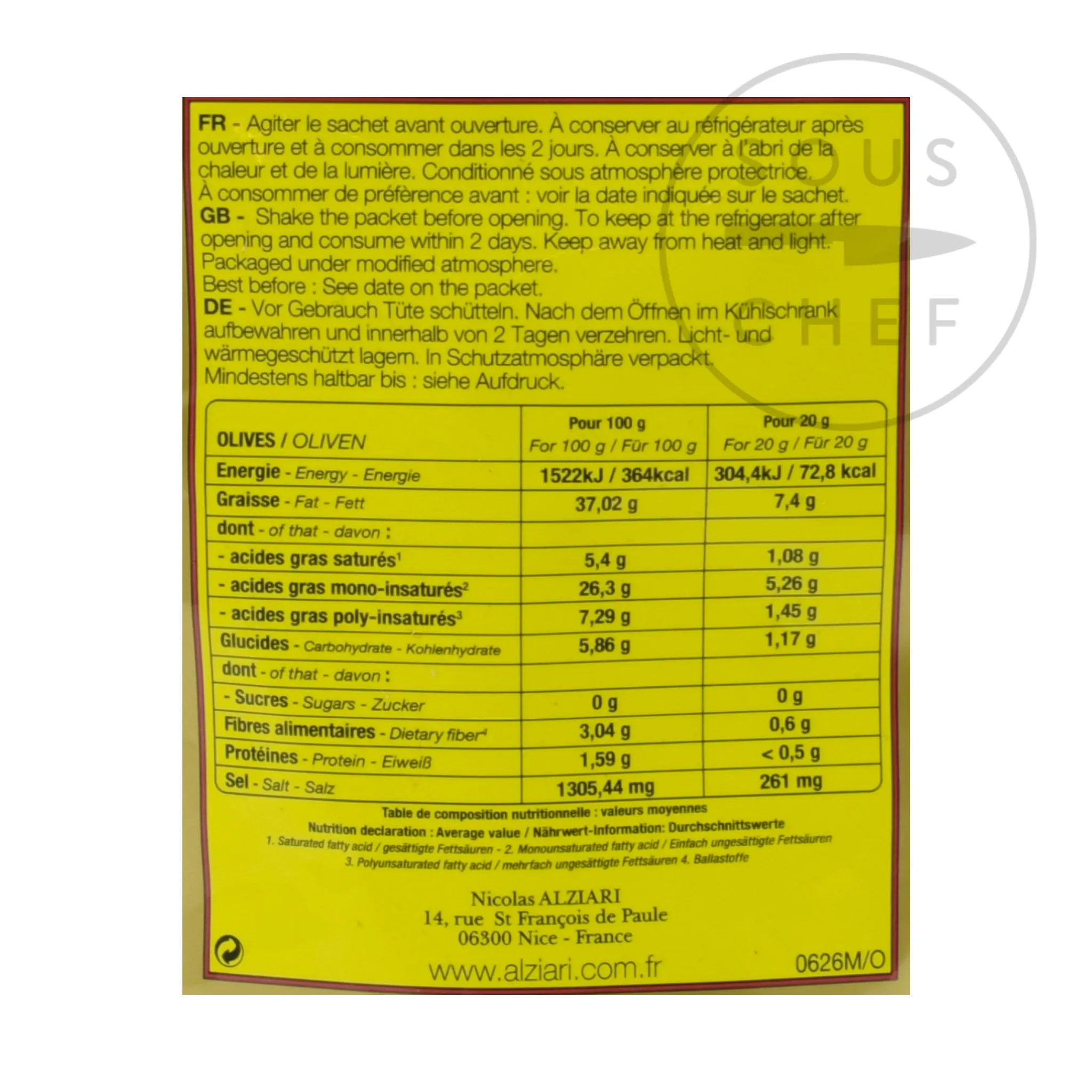 Nicolas Alziari Cailletier Olives with Orange & Herbes de Provence, 60g Sale