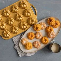 NordicWare Gold Braided Mini Bundt Pan New