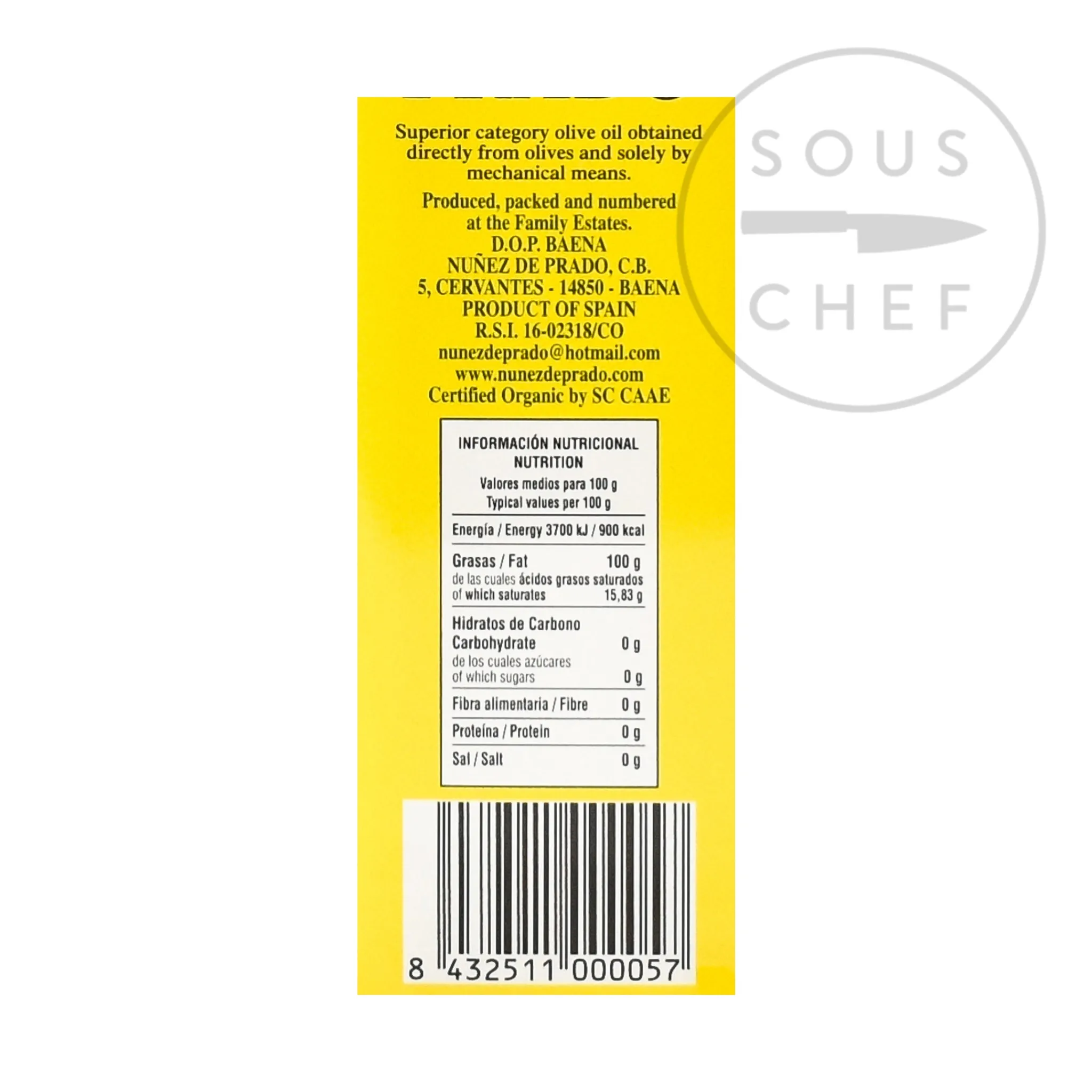 Nunez de Prado Organic Extra Virgin Olive Oil DOP, 1 litre Sale