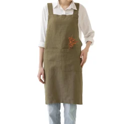 Linen Tales Olive Crossback Linen Apron Discount
