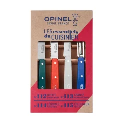 Opinel 4 Piece Red & Blue Kitchen Essentials Knife Set Clearance