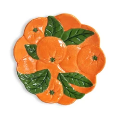&Klevering Orange Ceramic Plate, 23.5cm Discount