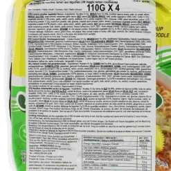 Ottogi Vegan Jin Ramen Veggie Multi 4 Pack Noodles, 4 x 110g