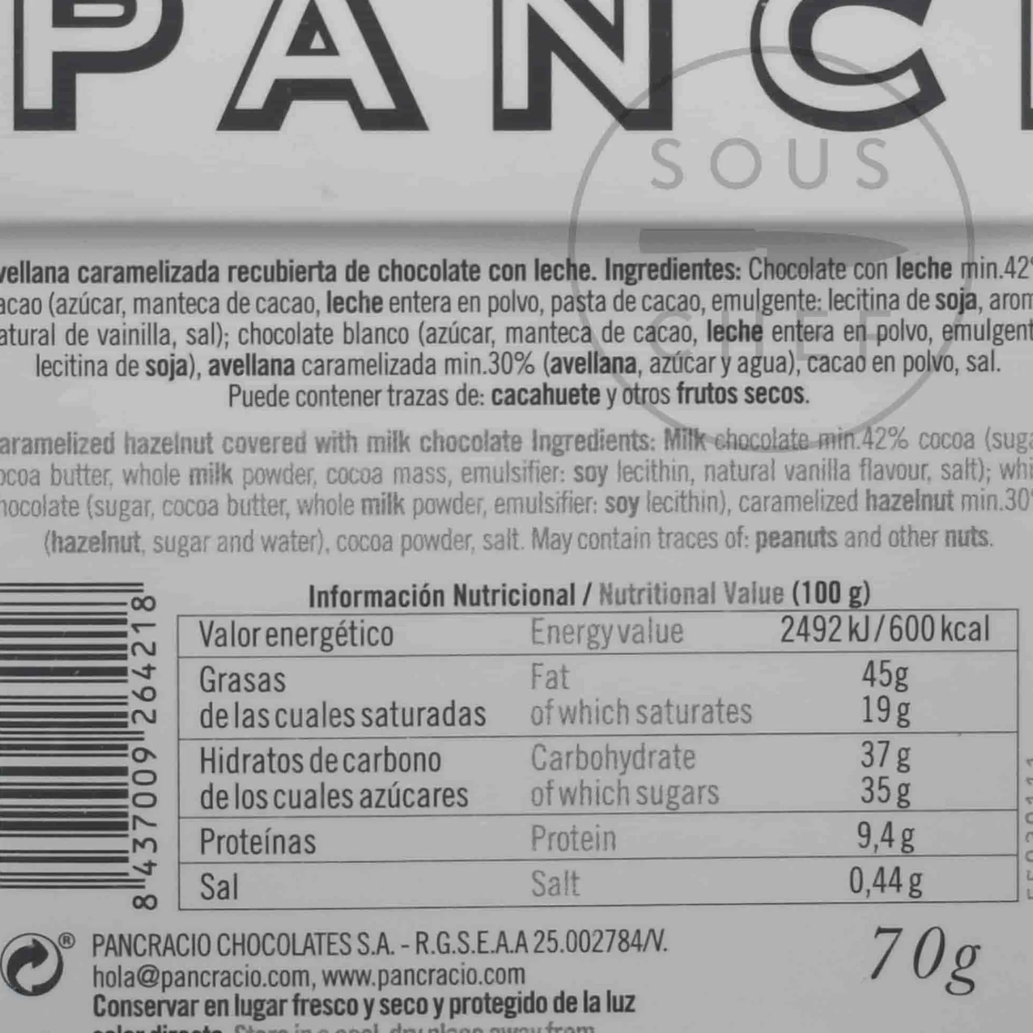 Pancracio Caramelised Hazelnuts, 70g Outlet