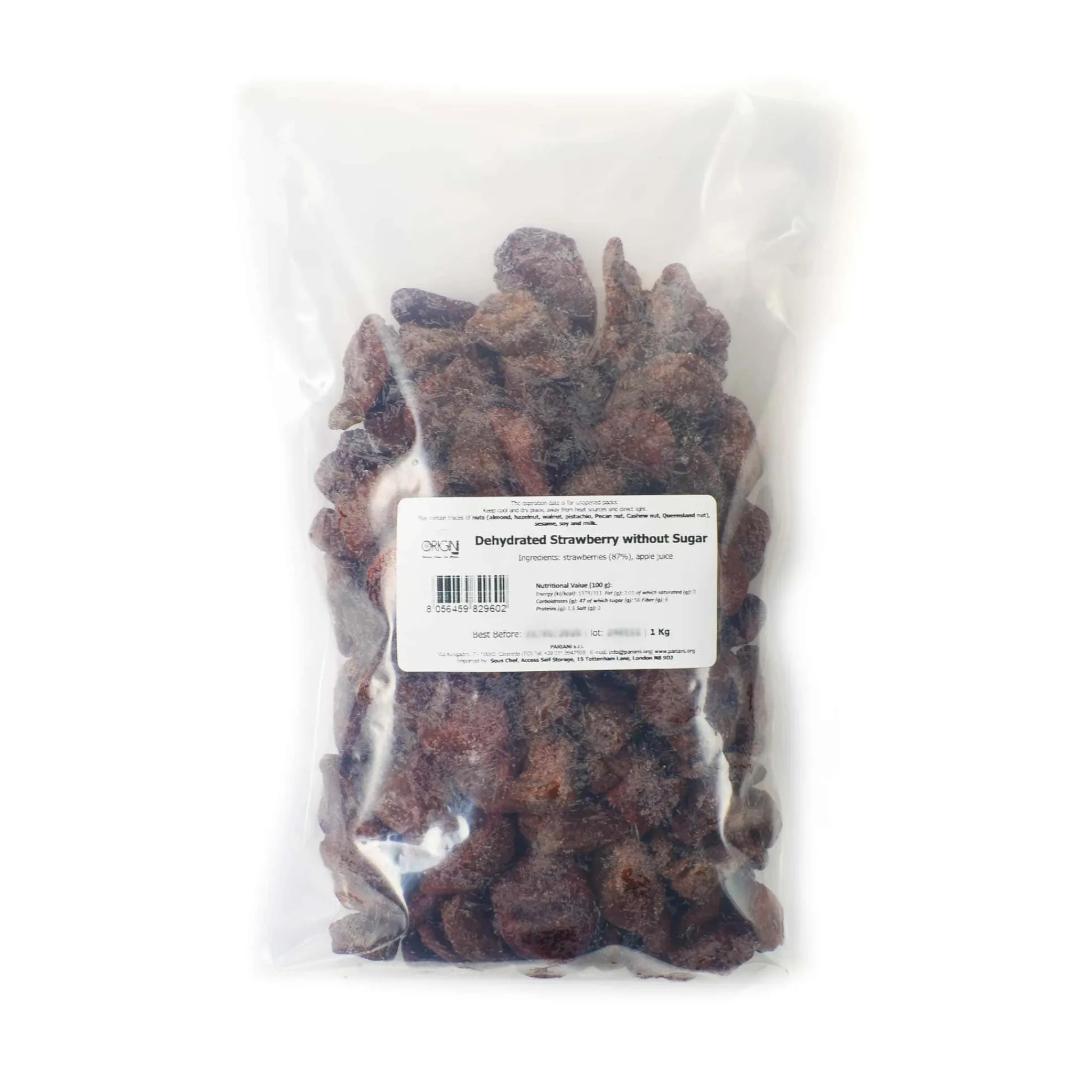 Pariani Sugar Free Dried Strawberries, 1kg Sale