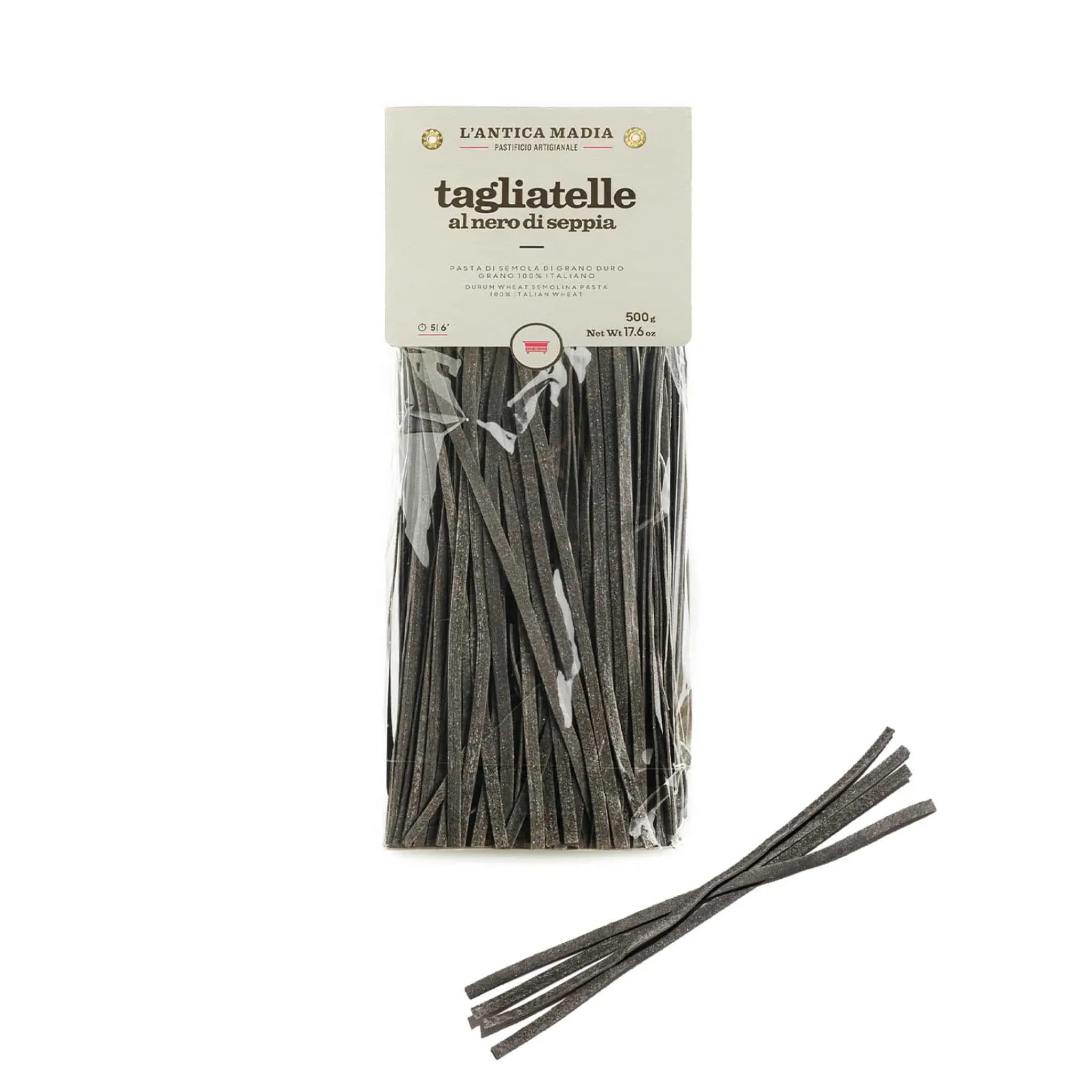 L'Antica Madia Pasta L'Antica Black Squid Ink Tagliatelle, 500g Outlet
