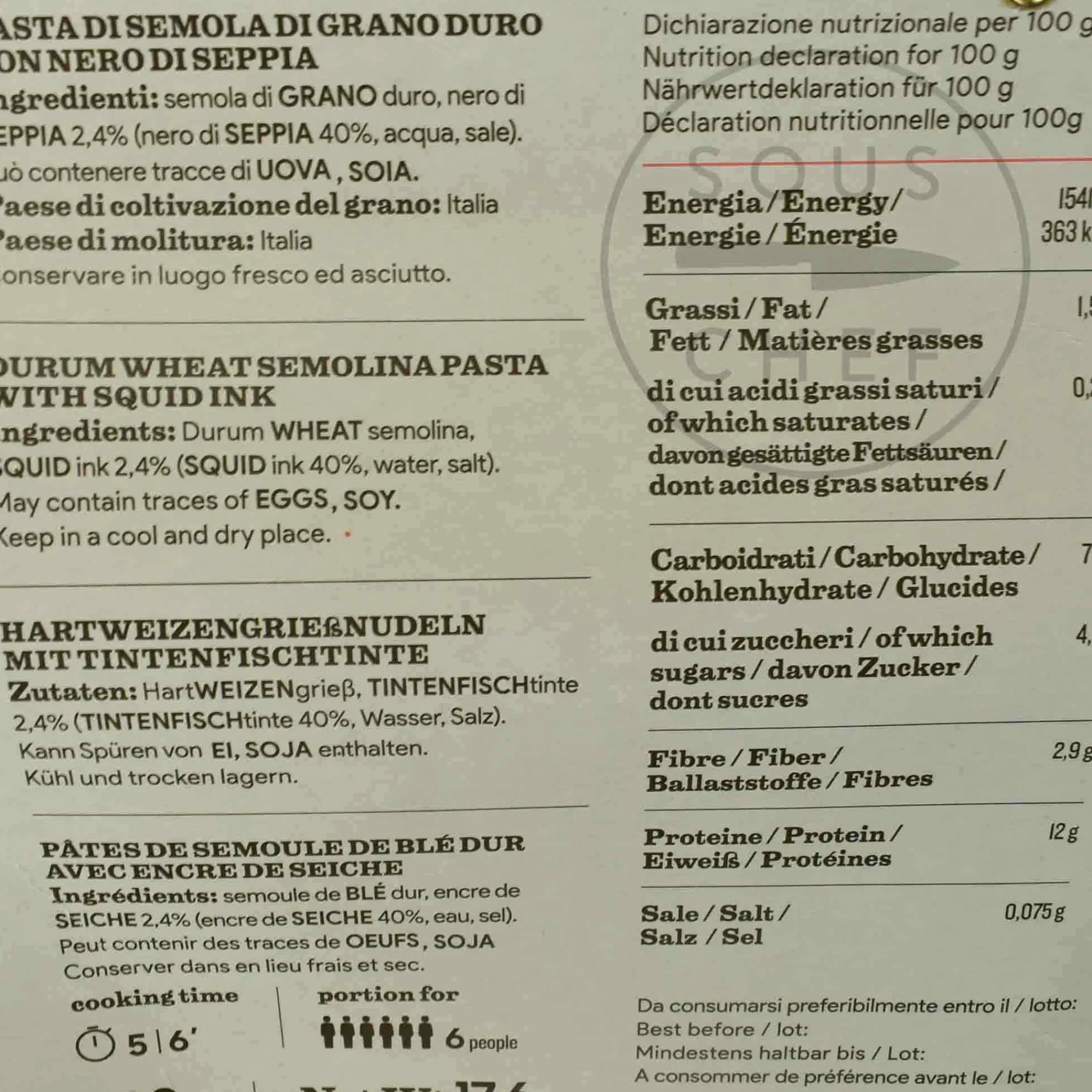 L'Antica Madia Pasta L'Antica Black Squid Ink Tagliatelle, 500g Outlet