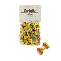 L'Antica Madia Pasta L'Antica Striped Farfalle with Turmeric, Beetroot & Spinach, 250g Outlet