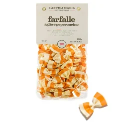 L'Antica Madia Pasta L'Antica Striped Farfalle with Garlic & Chili, 250g Clearance
