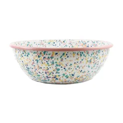 Kapka Pink Dot Enamel Large Salad Bowl, 32cm Best