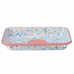 Kapka Enamel Pink Dot Enamel Roasting & Serving Dish Clearance