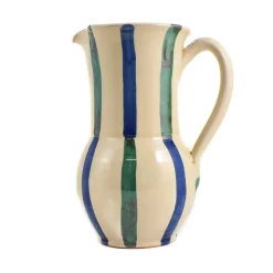 Puglia Handmade Puglia Aquamarine and Blue Stripe Pitcher Best
