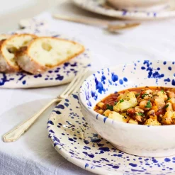 Puglia Handmade Puglia Blue Splatter Bowl, 19cm Hot