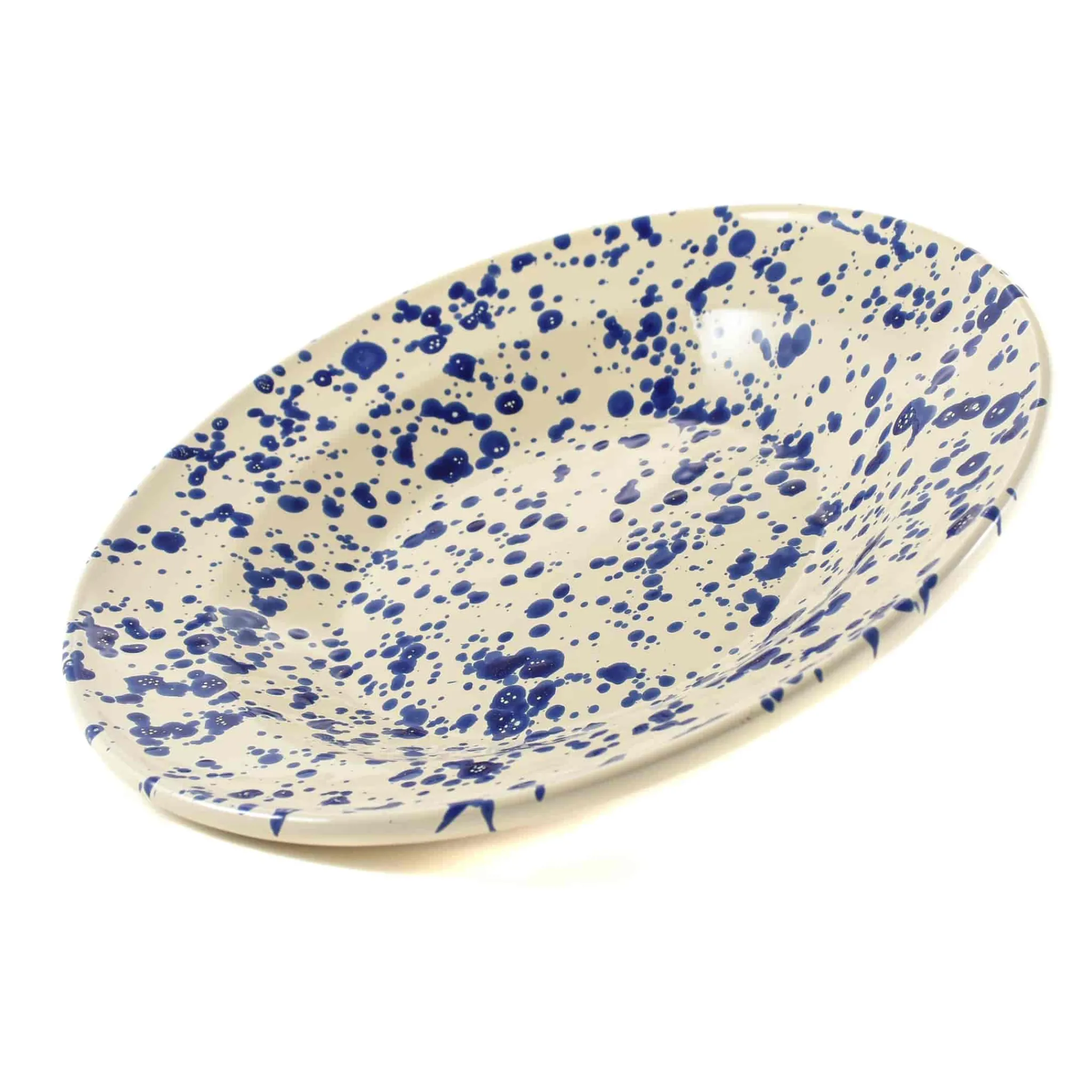 Puglia Handmade Puglia Blue Splatter Pasta Bowl, 29cm New