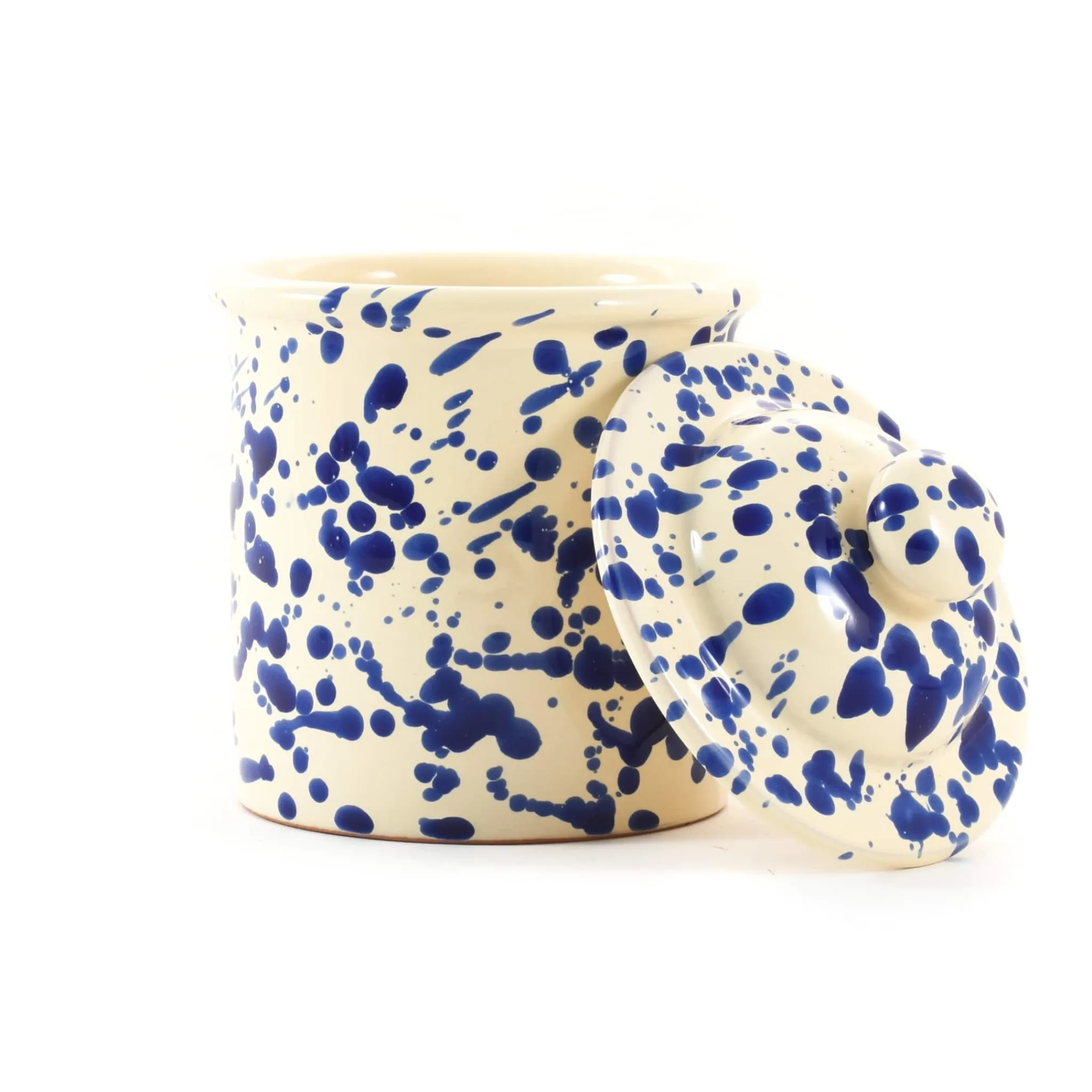 Puglia Handmade Puglia Blue Splatter Storage Jar, 15cm Sale