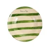 Puglia Handmade Puglia "Cacio E Pepe" Green Stripe Pasta Bowl, 29cm Outlet