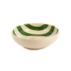 Puglia Handmade Puglia Green Stripe Bowl, 19cm Outlet